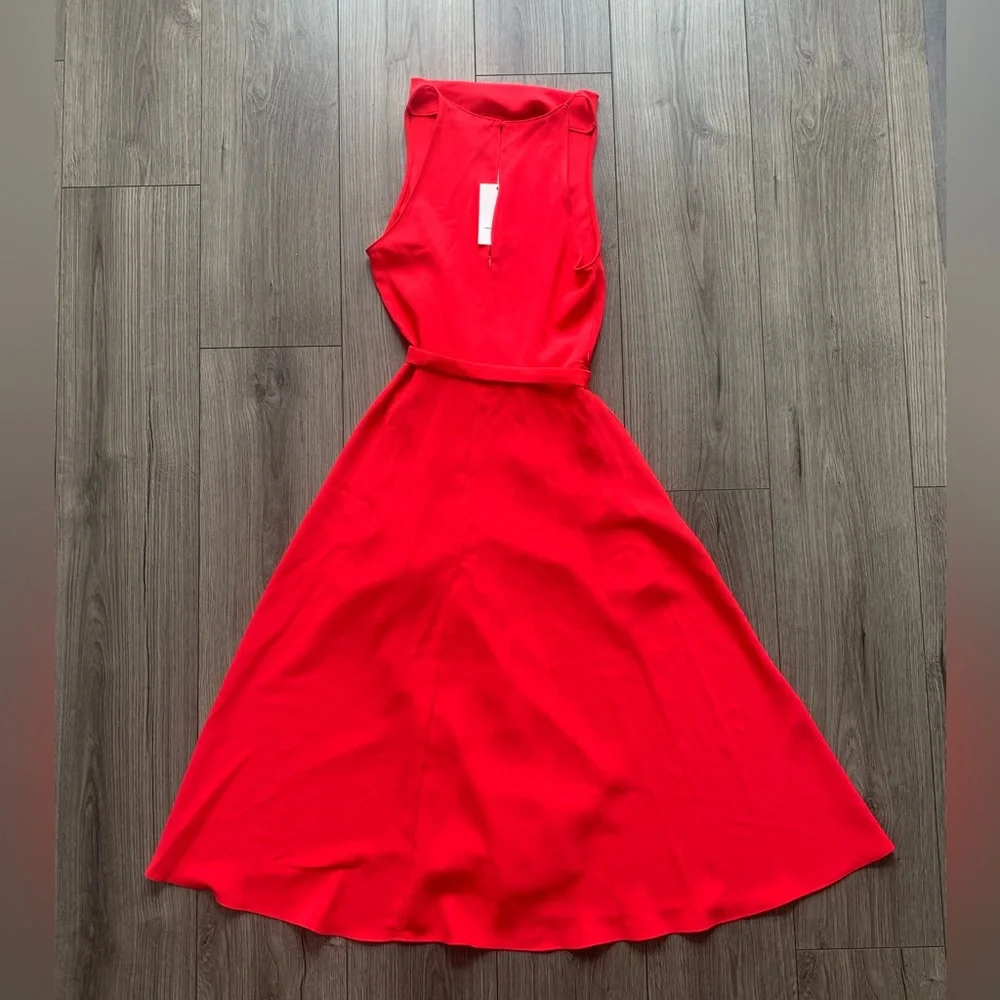 AMANDA UPRICHARD Elondra Midi Dress in Electric Rouge Sleeveless‎ Halter Sz XS - Picture 10 of 11